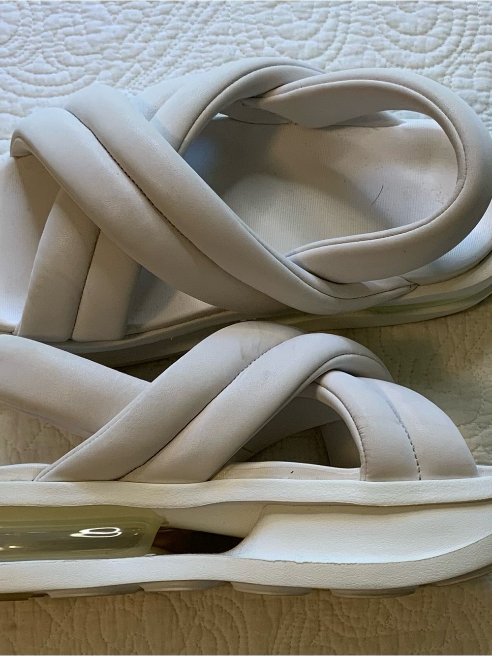 Nike Women’s Air Max Isla Off-White Padded Crisscross Slide Sandals